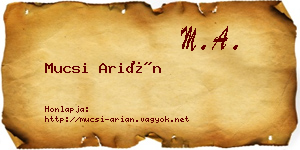 Mucsi Arián névjegykártya